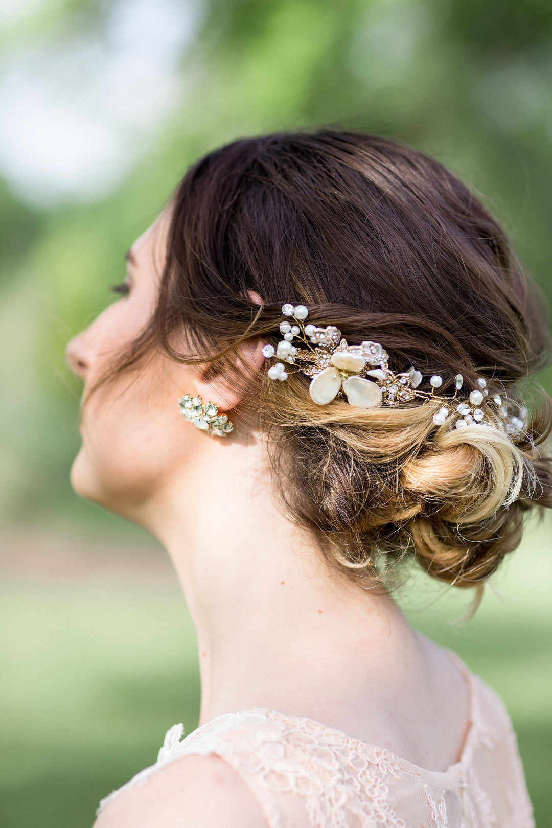 Wedding Hair Vine, Freshwater Pearl Bridal Headpiece, Bridal Headband Hair Accessory, Pearl Crystal Hair Vine, - wire, crystal rhinestones, metal combs, metal leaves, freshwater pearls, faux pearls