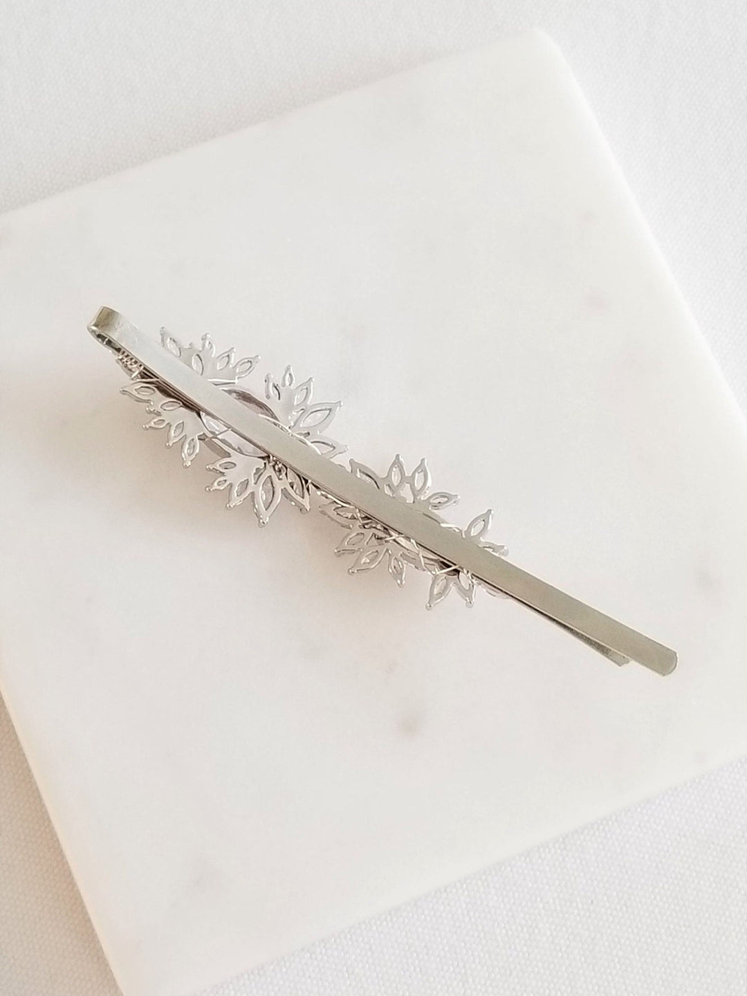 Wedding Hair Clip, Wedding Hair Accessory, CZ Bridal Hair Clip, Crystal Hair Pin, CZ Wedding Bobby Pin - silver toned components, wire, cubic zirconias, hair clip