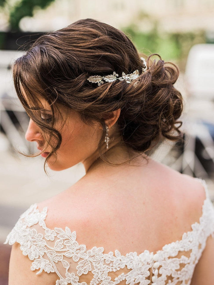 Crystal Vine Headpiece, Wedding Headband, Bridal Rhinestone Headband, Ribbon Headband - rhinestones, wire, metal components