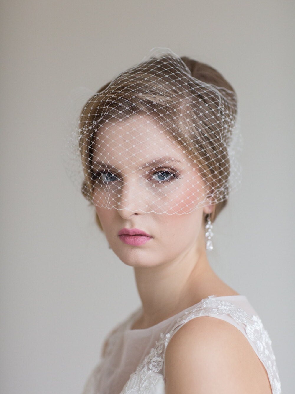 Birdcage Wedding Veil, Wedding Birdcage Veil, Bandeau Veil, Bridal Veil, Net Veil, Wedding Veil - thread, metal comb, veil netting