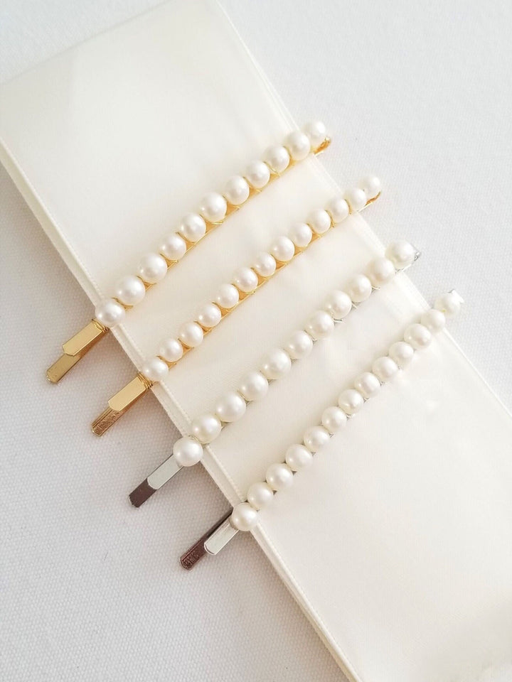 Pearl Wedding Hair Clip, Freshwater Pearl Bobby Pin, Pearl Bridal Bobby Pin, Pearl Hair Clip for Bride - bobby pin, freshwater pearls, wire